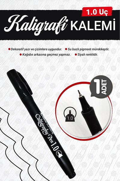 t tuğset etiket Artline Supreme Calligraphy Pen 1.0 mm Black -Calligraphy Pen-T1152