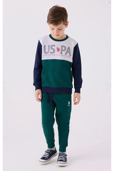 U.S. Polo Assn. Boys, Licensed, Uspa, Dark Green, Tracksuit Suit