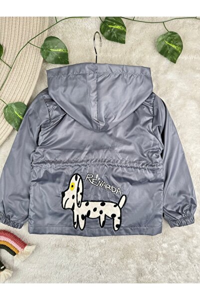 Minizade 1/4 Yaş Köpek Nakışlı Erkek Bebek/Çocuk Yağmurluk