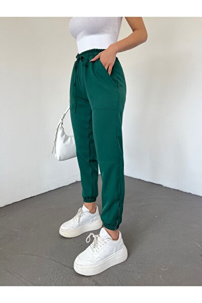 Modamorfo Elasticized Leg Zippered Trousers with Large Pockets