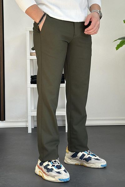 Edwox Green Men's Cotton Regular Trousers - Edw226