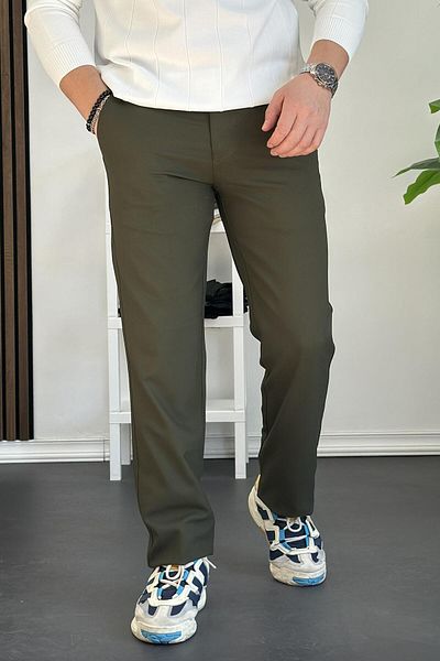 Edwox Green Men's Cotton Regular Trousers - Edw226