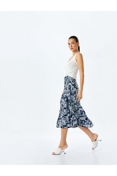 Koton Fusta midi oversize plisată groasă cu model