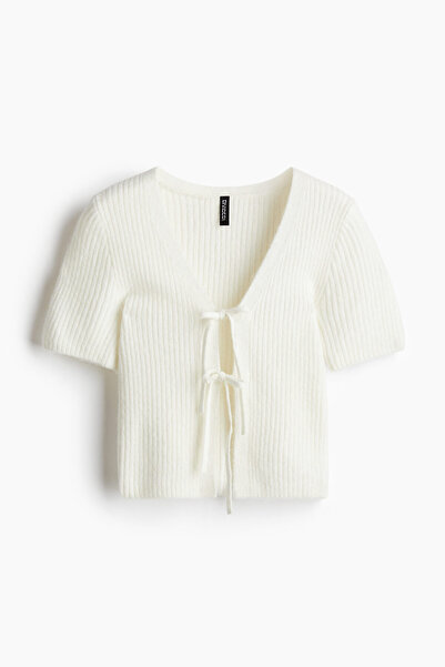 H&M Bağcık Detaylı ve Lastik Örgülü Üst