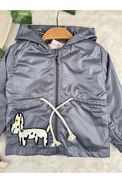 Minizade 1/4 Year Old Dog Embroidered Baby Boy/Child Raincoat