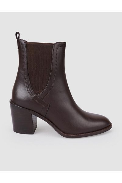 Cabani 100% Genuine Leather Brown Women's Heeled Boots