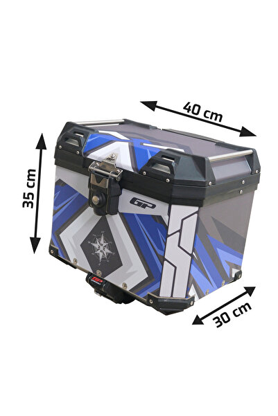 GP KOMPOZİT DSN08 Universal 37 lt Desenli Alüminyum Motosiklet Çantası