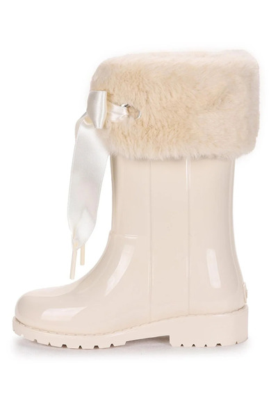 IGOR Campera Charol Velvet Kız Çocuk Su Geçirmez Yağmur Kar Çizmesi W10275 Siyah BEJ