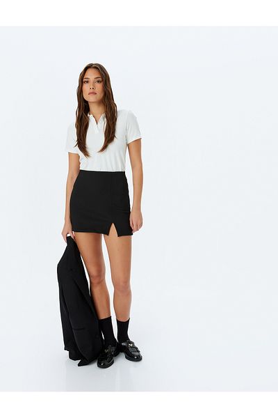 Koton Slit Detailed Mini Shorts Skirt