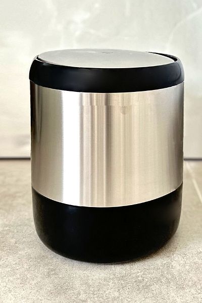 Prima Nova Black Lima Swivel Lid Bathroom Kitchen Trash Can