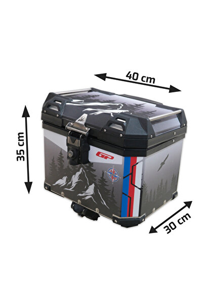 GP KOMPOZİT DSN06 Universal 37 lt Desenli Alüminyum Motosiklet Çantası