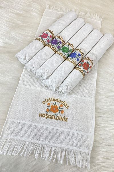 ZEYMERADE 6 Pcs Wedding Bridal Groom Circumcision Convoy Trolley Towel Ornament