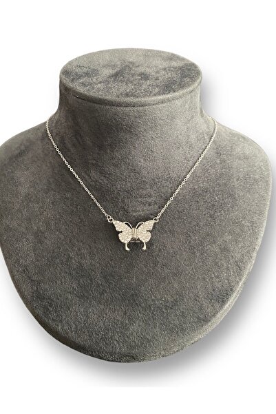 Myra قلادة فاخرة من الفولاذ - نمط فراشة مغناطيسي في المنتصف