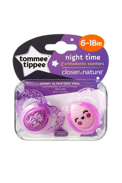 tommee tippee لهاية تومي تيبي الليلية، عبوة من قطعتين، (من 6 إلى 18 شهرًا) - ...