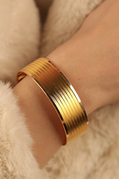 Çgk Çiğdem Gürel Kuyumculuk Altın Şerit Dokulu Hasır Bilezik – Modern Tasarım