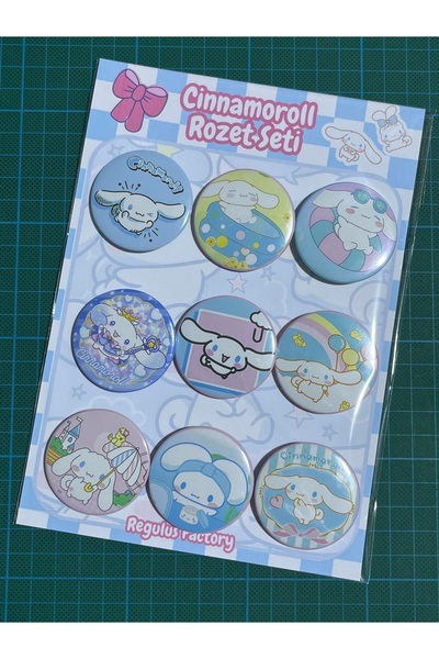 Cuppy Box Cinnamoroll Karakterleri Rozet Seti 9 Adet 44mm