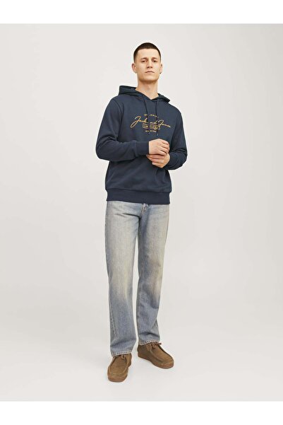 Jack & Jones Чоловічий світшот темно-синього кольору 12256838 Jjferrıs Толстовка з капюшоном