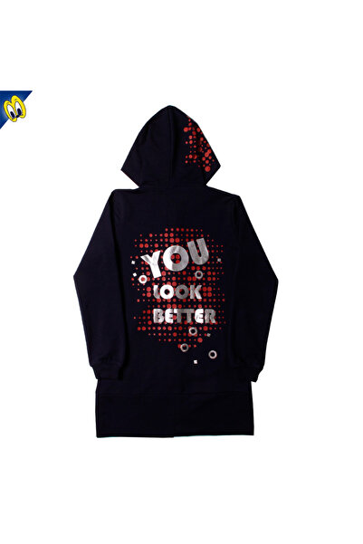 Toontoy Girl - You Luck Better Hooded Cardigan with Leaf Print