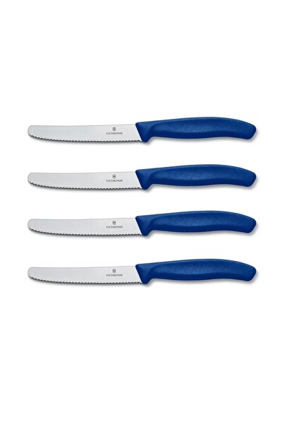 Victorinox 6.7832 Swissclassic 11cm Domates & Sosis Bıçağı Mavi 4lü Set