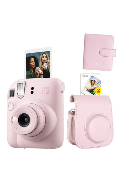 Fujifilm Instax Mini 12 Pembe Fotoğraf Makinesi Deri Çanta Albüm Ve 20'li Film Hediye Seti-fotsı00196-st4-20-