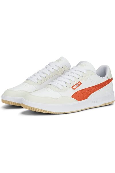 Puma Ανδρικά αθλητικά παπούτσια Court Ultra Lite ΛΕΥΚΟ ΠΟΡΤΟΚΑΛΙ