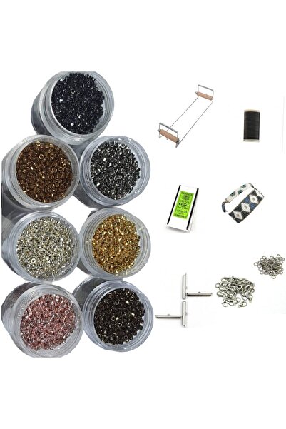 RLX BUJİTERİ Miyuki Delica Özel Kaplama Boncuk Seti - Dokuma Tezgahı Halka Klips Ile