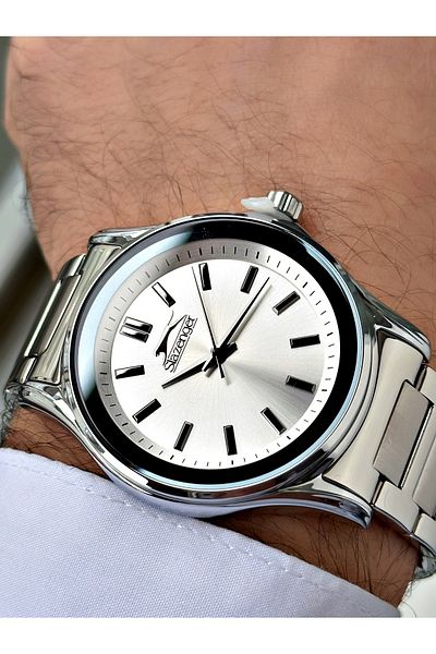 Slazenger Custom Design 5 Atm Waterproof Steel Band Men's Wrist Watch 2234