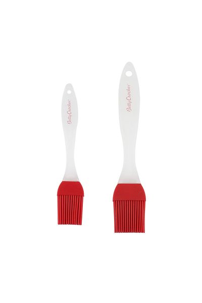 BETTY CROCKER Silicon Brush Set Of 2 Pieces 7.5/20Cm Transparent & Red