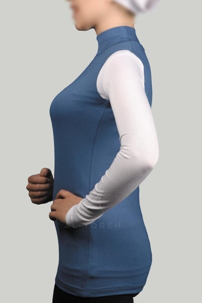 Altobeh Organic Sleeveless Turtleneck Lycra Women's Zero Sleeve Bodysuit