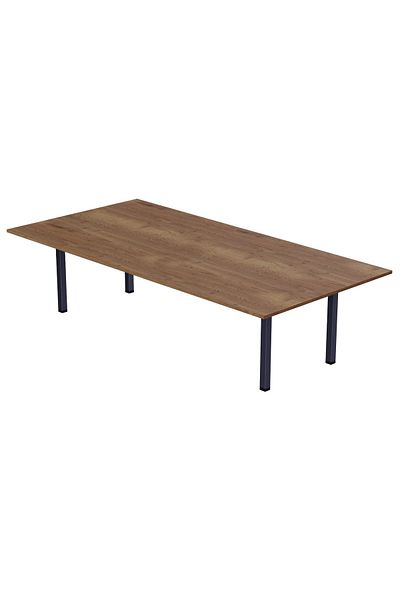 Mahmayi Dec 72 BLK Wooden Dining Table U-Leg, 8-Seater for Kitchen-240cm, Tobacco Halifax Oak Finish