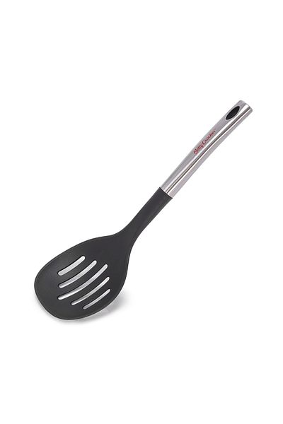 BETTY CROCKER Nylon Slotted Spoon with stainless steel handle Black & Silver