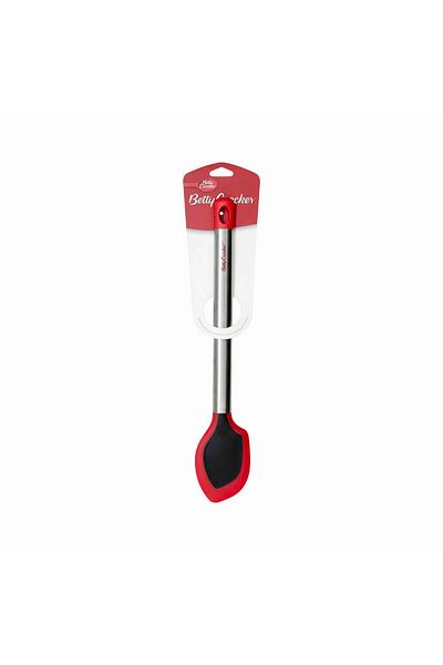 BETTY CROCKER Silicone and Nylon Spatula Black/Red and Staineless Steel