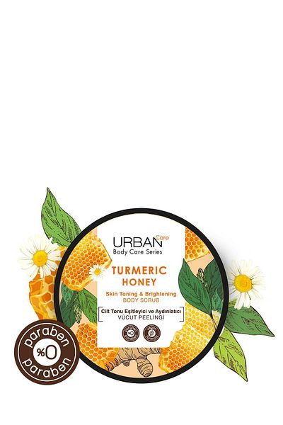 Urban Care مجموعة تفتيح وتوحيد لون البشرة بالعسل التورميري مكونة من 3 قطع - لوشن تقشير جل الاستحمام