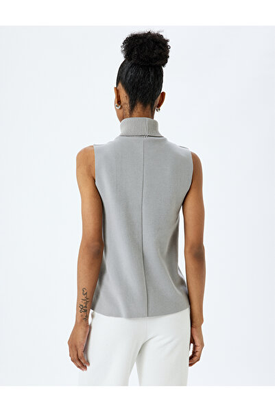 Koton Cotton Soft Textured Turtleneck Tank Top
