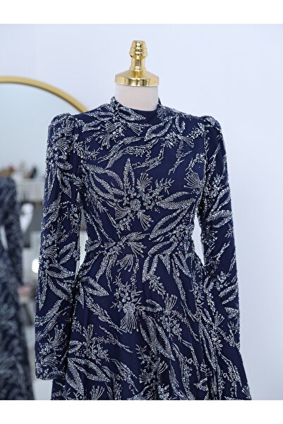 Modamorfo Tüll estélyi ruha csillogó és kővel - ragasztóval bélelt - sötétkék