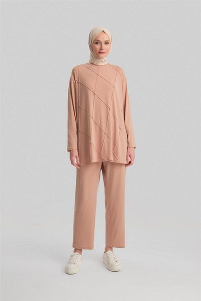 Armine Beige Pants Set - 24Yd4402