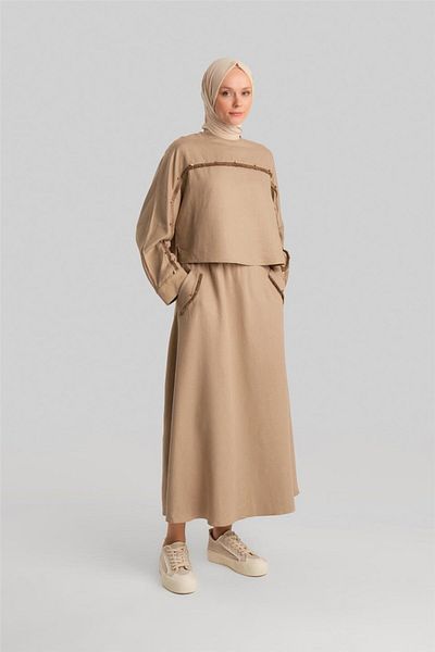 Armine Beige Viscose Set - Seashell 24Y6824