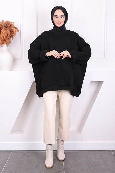 İmajButik Μαύρο φούτερ με τρεις κλωστές