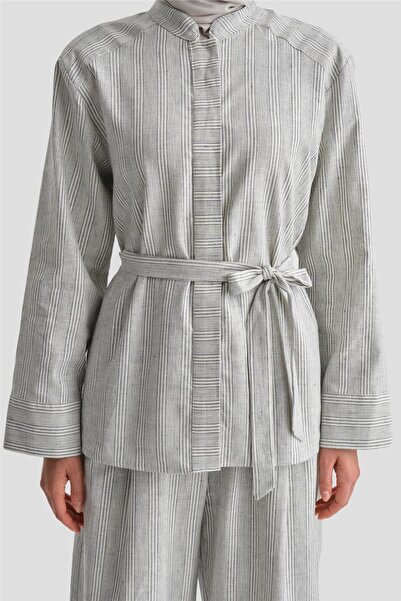 Armine Indigo Thick Striped Cotton Set - 24K6853