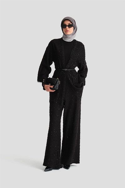 Armine Black Shimmer Fabric Set - 24K6905