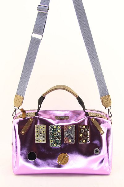 HNB Women's Pink Stone Cylinder Casual Shoulder Bag