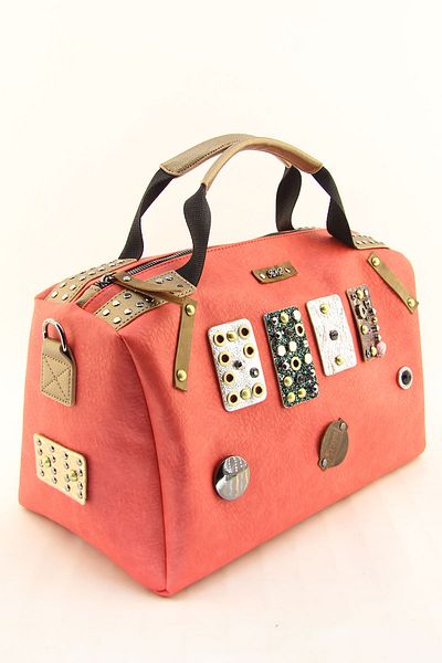 HNB Women's Pomegranate Flower Stone Cylinder Casual Shoulder Bag