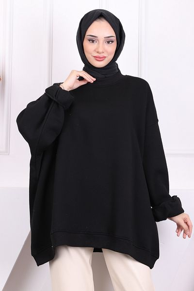 İmajButik Μαύρο φούτερ με τρεις κλωστές