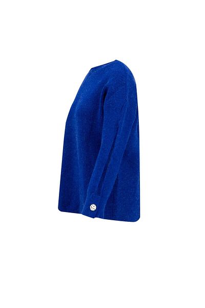 Armine Cobalt Sweater - 24Kd4201 Model, Slit Detail Sleeve