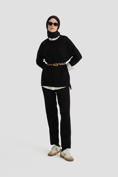 Armine Black Knitwear Set - 24Kd4215 Model