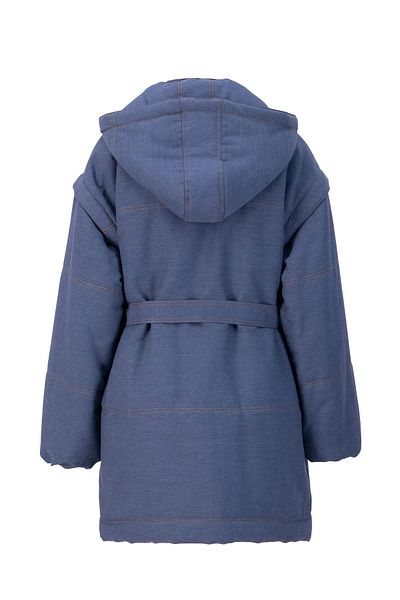 Armine Navy Blue Denim Coat - Can Be Used as a Vest, 24K7607 Model