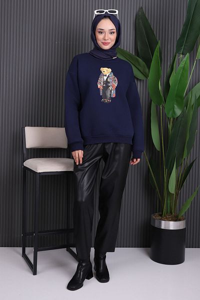 İmajButik Μπλε Navy Blue μπροστά με στάμπα με τρεις κλωστές