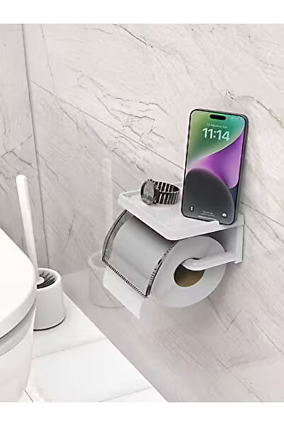 GenelTedarik Suport pentru hârtie igienică adeziv cu suport pentru telefon, r...