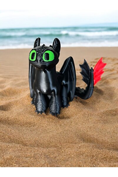 3D Dükkanı Dişsiz ( Toothless ) - Ejderhanı Nasıl Eğitirsin Figürü