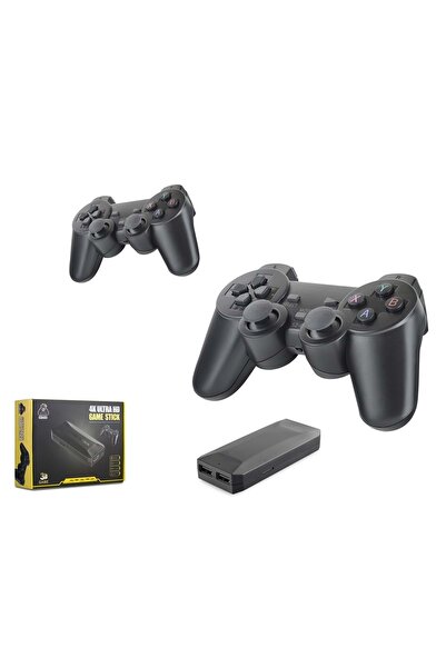 HADRON Hd329 Retro Game Stick Kablosuz Çiftli 4K Siyah